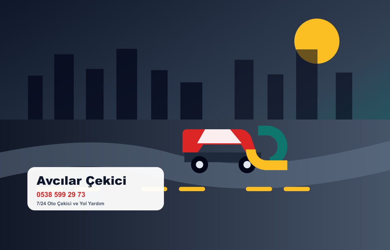 Avcılar çevresinde oto çekici ve yol yardım hizmeti veren kırmızı çekici